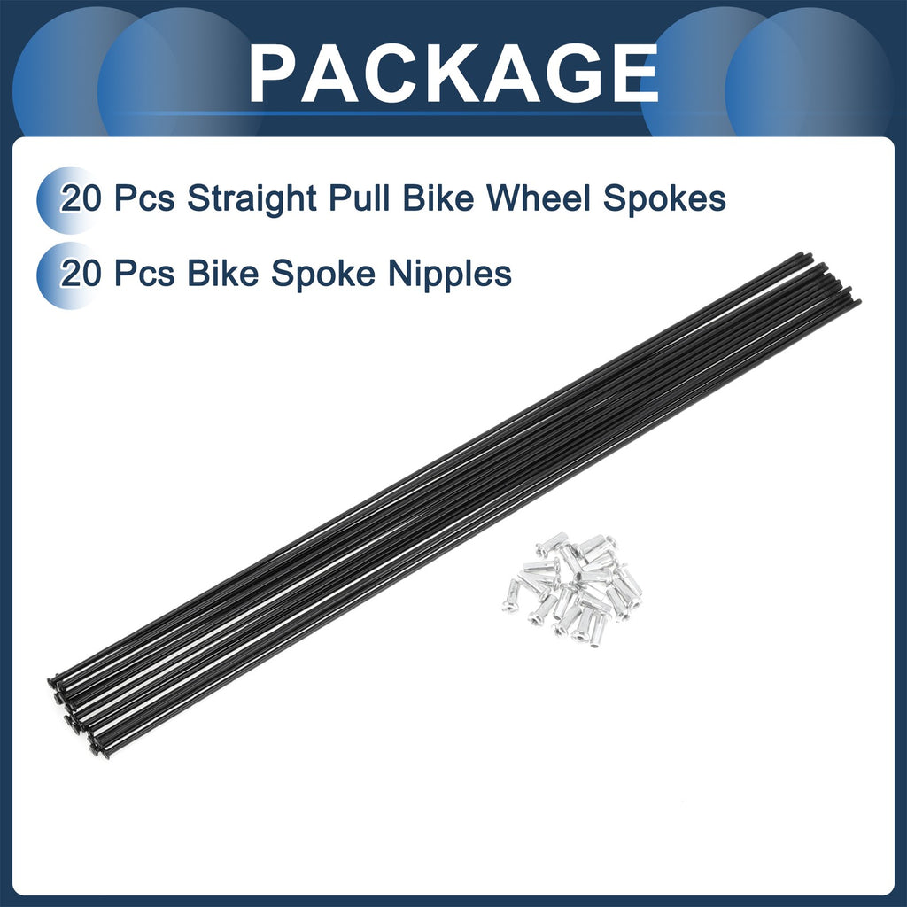 Bicycle Wheel Spokes Straight Pull Replacement 305mm for 14G (Qty 20)