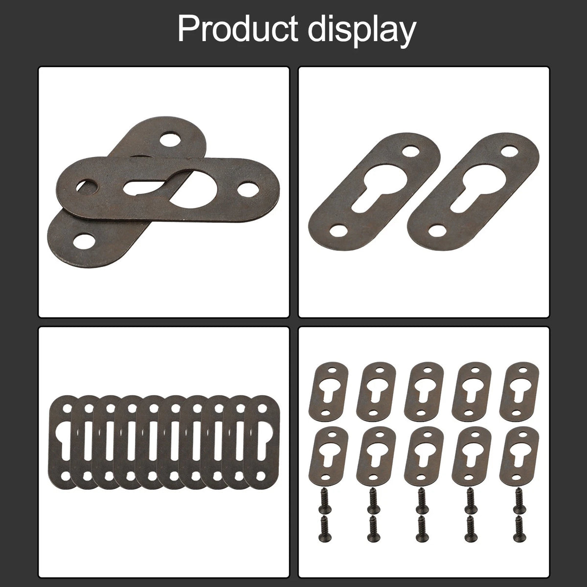 Set of 30 Metal Keyhole Hanging Plates for Various Applications