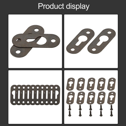 Set of 30 Metal Keyhole Hanging Plates for Various Applications