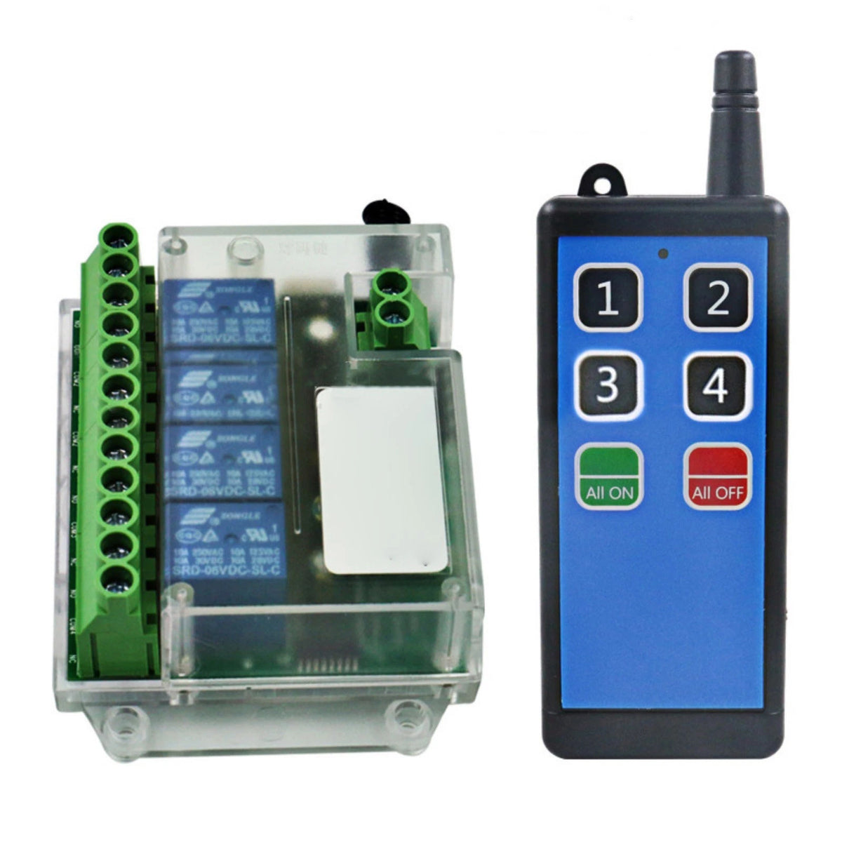 433MHz 4-Channel Remote Control Relay Module Universal