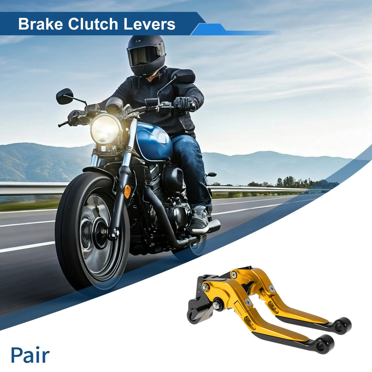 Adjustable Brake Clutch Lever for Kawasaki ER-5 (2000–2006) Gold Black
