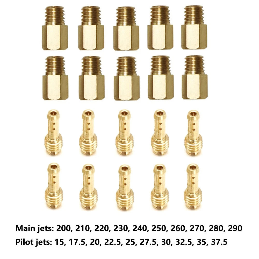 10Pcs Main & Pilot Jets Kit for Mikuni TM TMX VM VM22