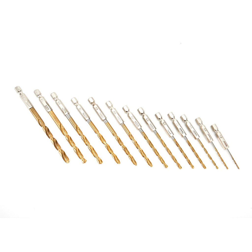 13pcs 1.5mm-6.5mm HSS Drill Bit Set for Hexagon Shank Tools