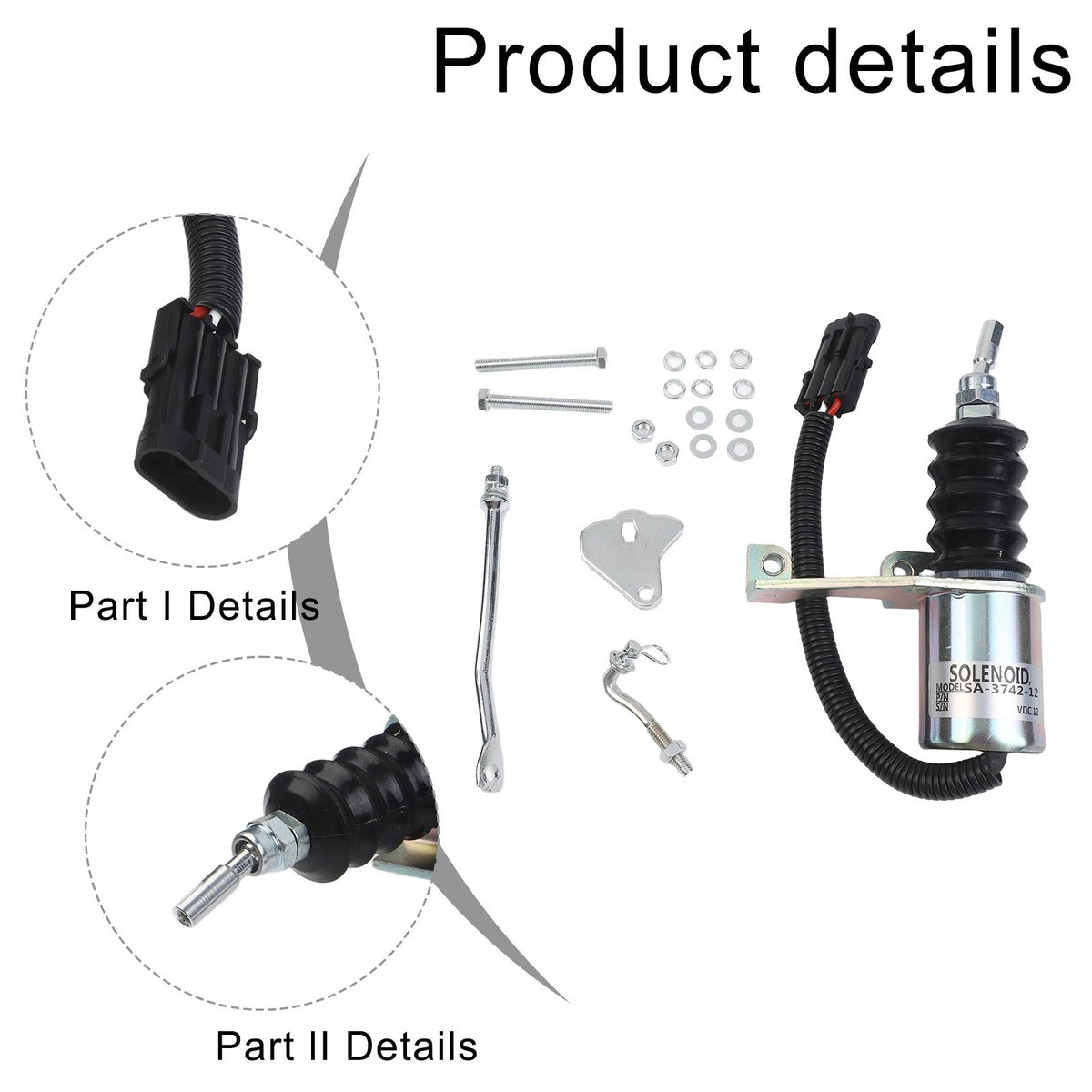 Solenoid Coil Valve for Deutz RSV Fuel Shutoff 12 Volt DC