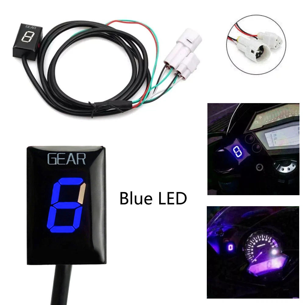 Blue LED Gear Indicator for Yamaha FZ6, FZ1, YZF-R6/R1, WR250R (2004–2023)