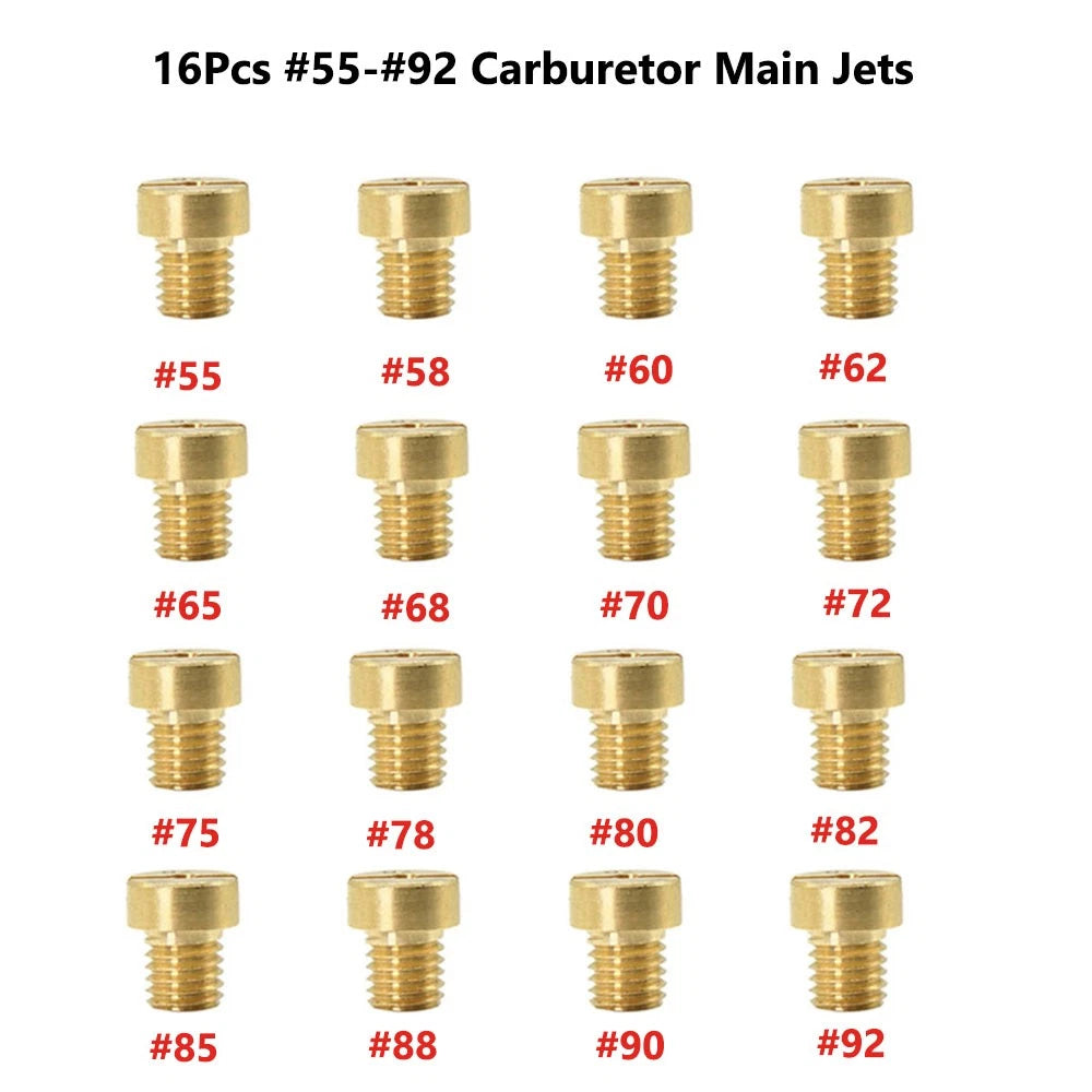 16PCS Carburetor Main Jet for Dellorto PHBG SHA (#55 - #92)