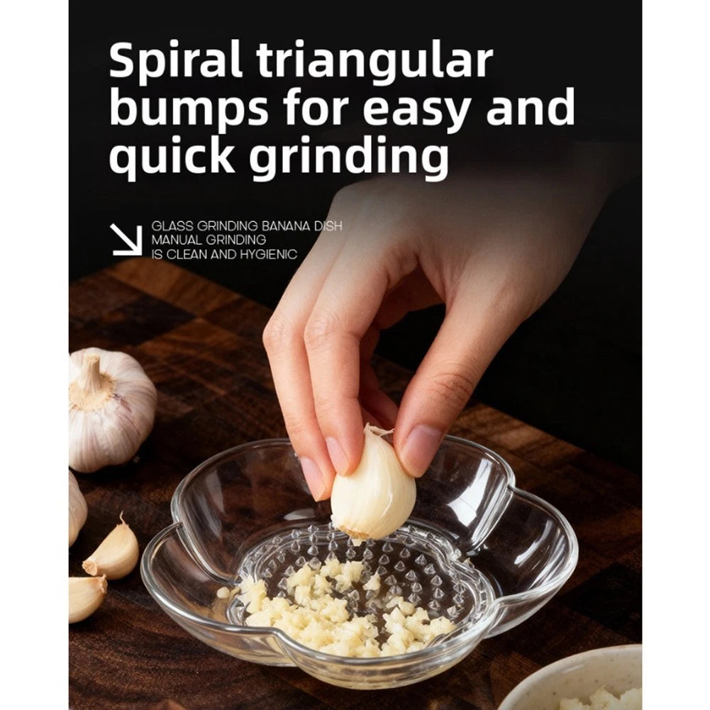 Garlic Grinder Bowl Manual for Kitchen Tool (Clear Transparent)