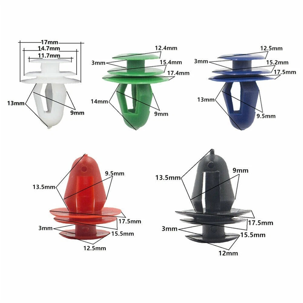 60PCS Door Panel Clips for Universal Vehicles (V9mm Hole)