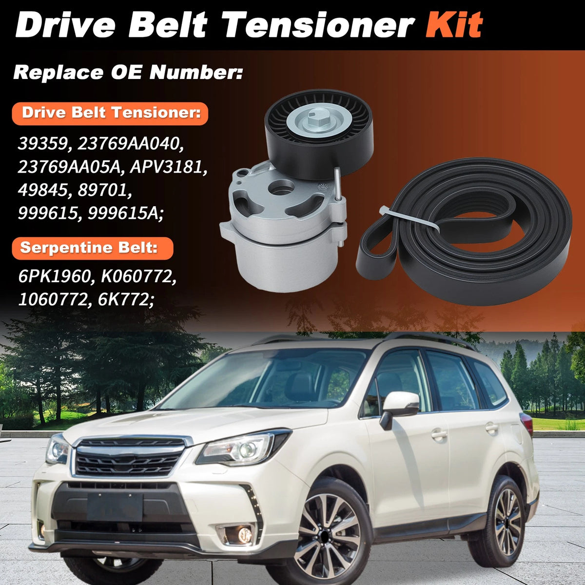Drive Belt Tensioner Kit Replacement for Subaru BRZ Forester Impreza (2013–2022)