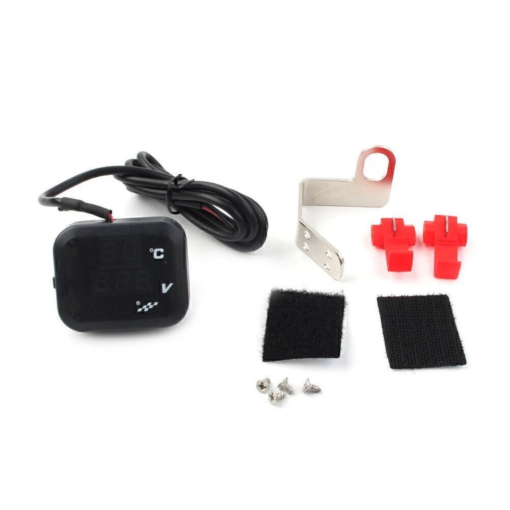 Air Temperature Gauge LED Voltmeter Panel Meter for Universal Use