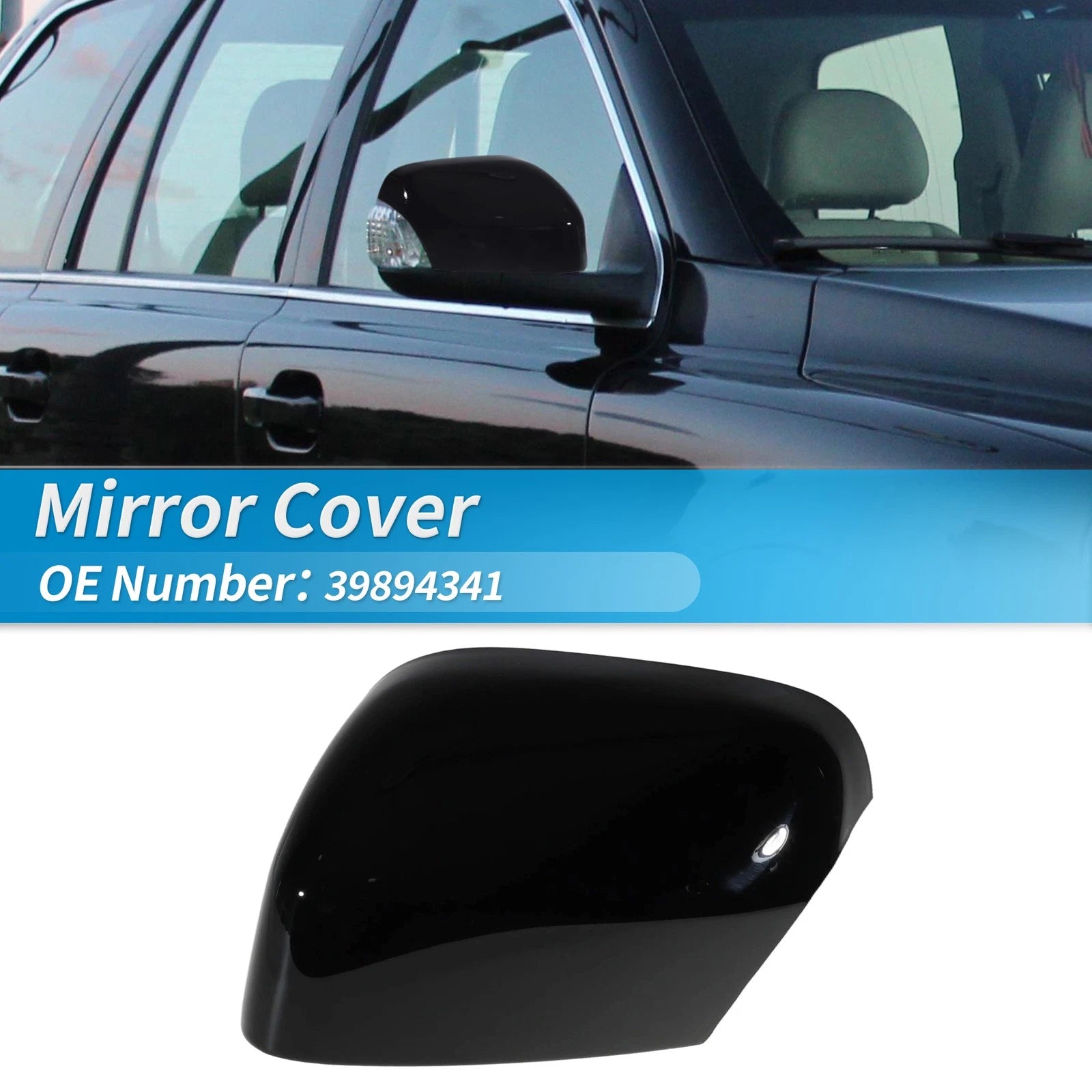 Gloss Black Side Mirror Cover Cap for Volvo XC70 (2007–2016) 39894341