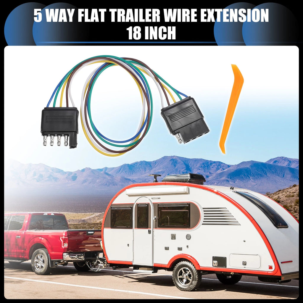 Trailer Wiring Harness 5 Pin Flat Connector for Car Vehicle Side (2018–2024)