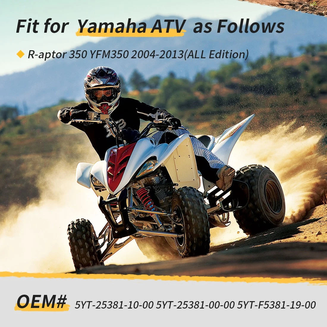 Rear Axle Shaft & Nuts Kit for Yamaha Raptor 350 YFM350 YFM350R/RSE (2004–2013)