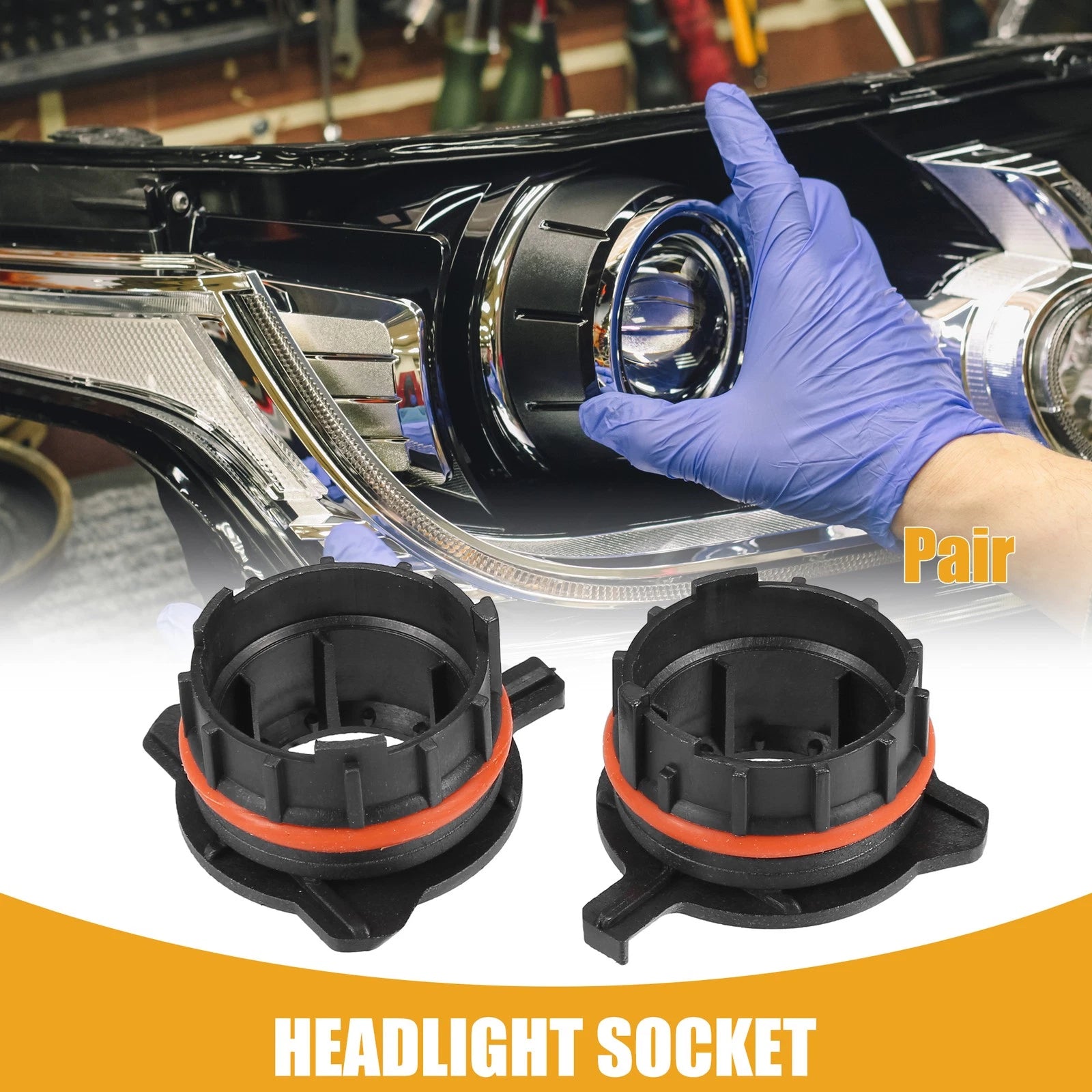 LED Headlight Bulb Retainer Holder Socket Pair for BMW 3 Series (2006–2013)