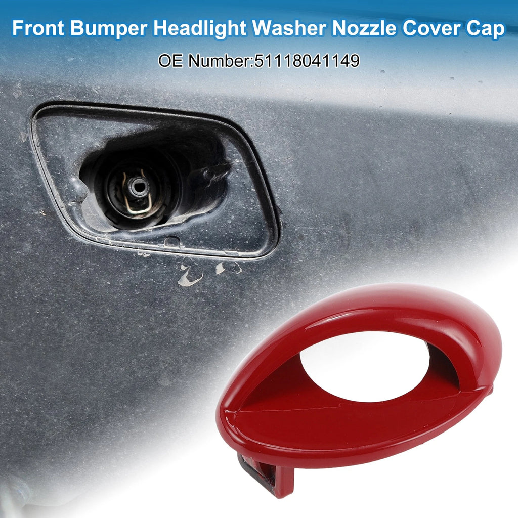 Front Left Headlight Washer Nozzle Cover Cap for BMW M3 (2008–2013) Red