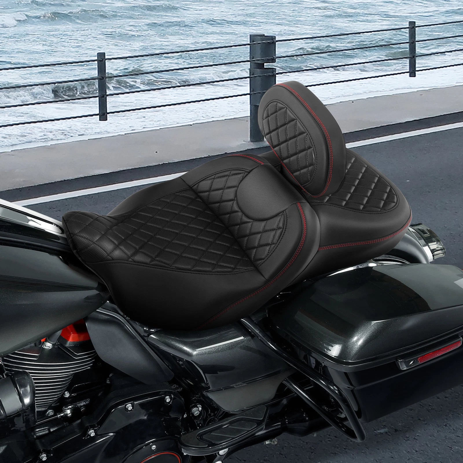 Driver Passenger Seat Backrest for Harley Electra Tri Glide (2009–2023)