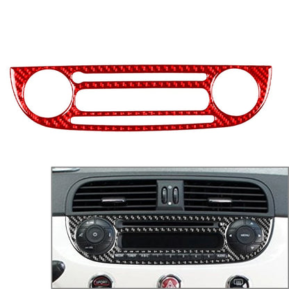 Carbon Fiber Control Panel Cover for Fiat 500 (2012–2015) Red