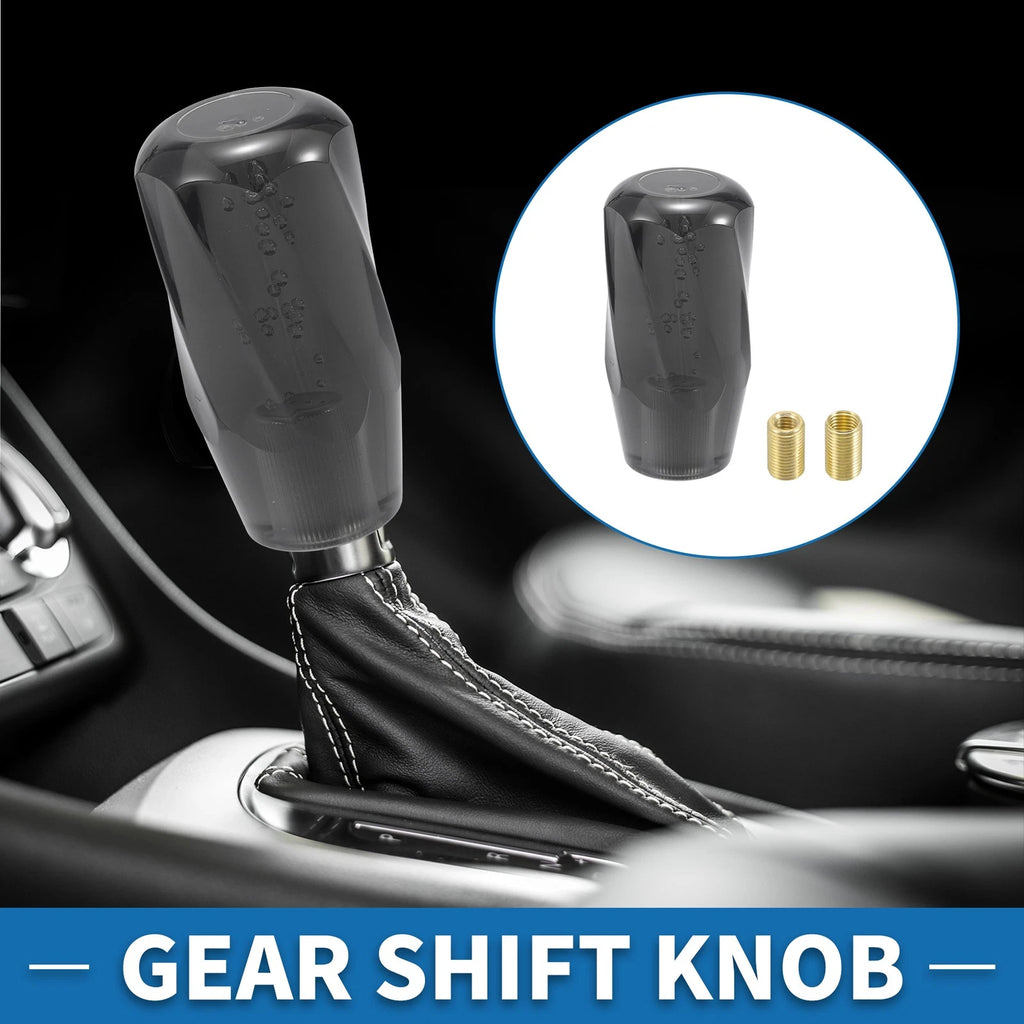Shift Knob for Universal Fit (10cm, Black, 2 Adapters)
