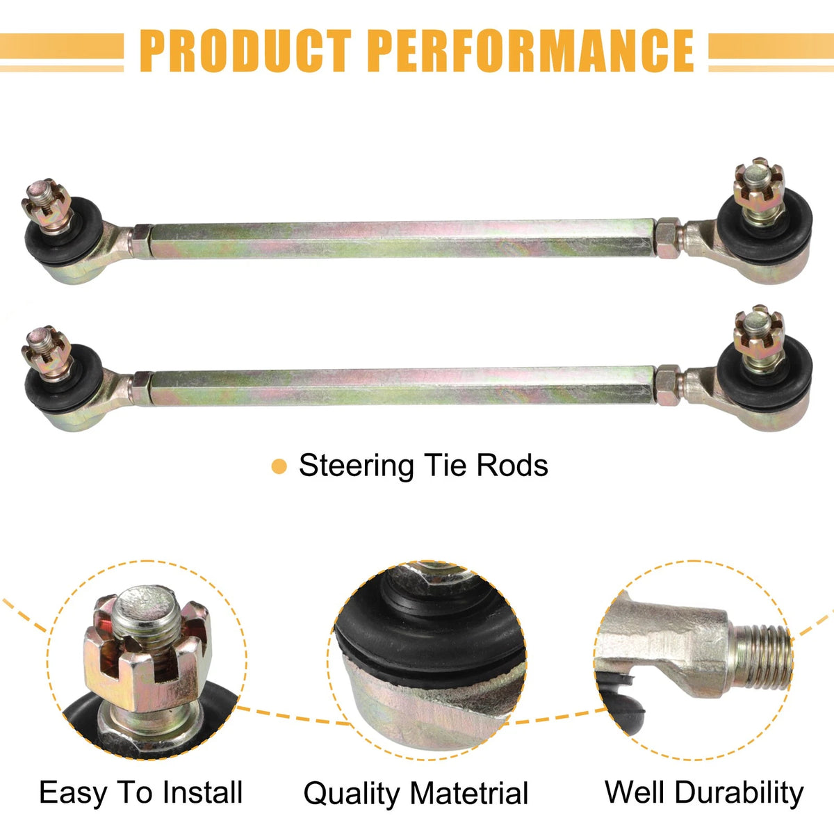 Set of 2 Steering Tie Rod Ball Joints for 50cc ATV (Fits )