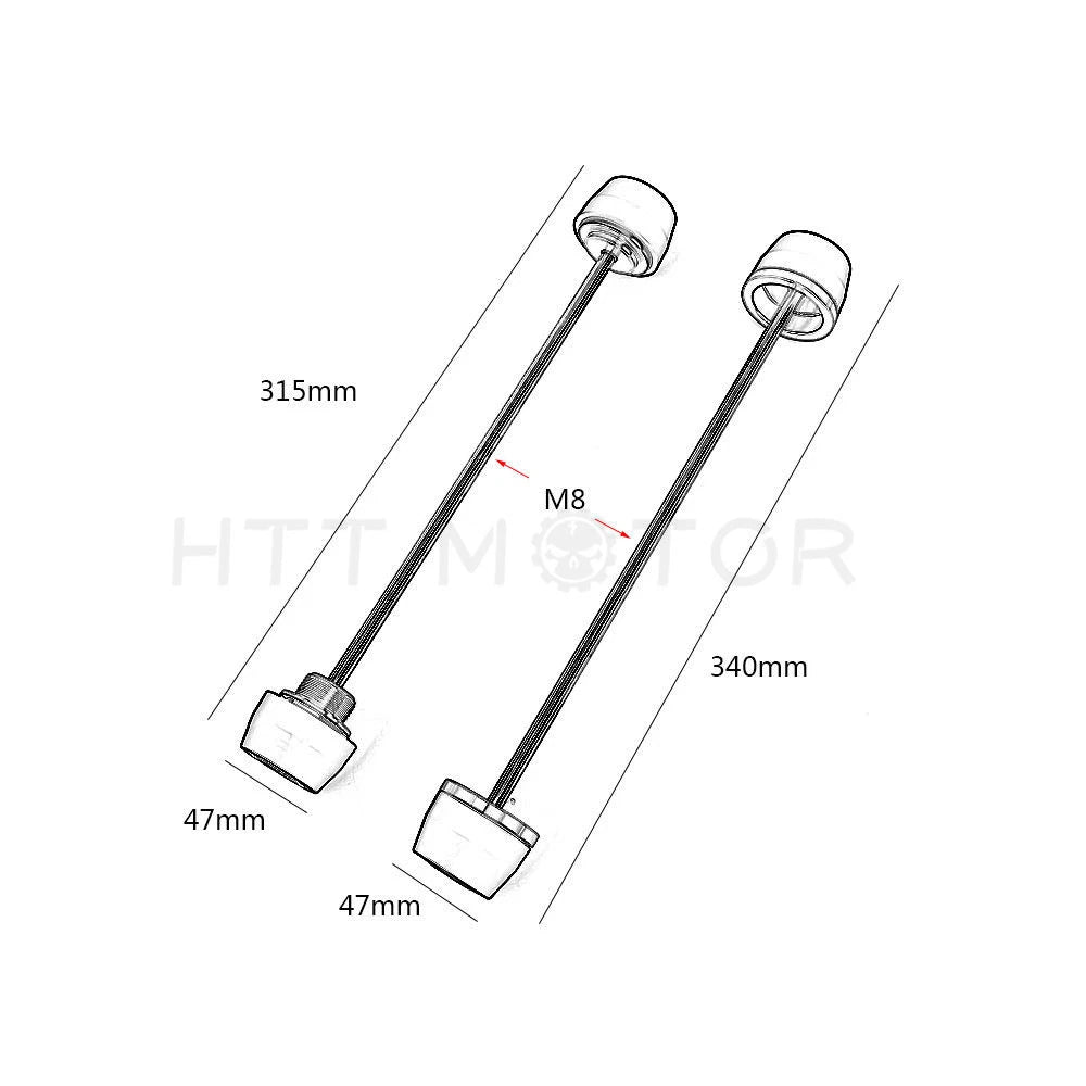 Front Rear Axle Wheel Fork Protector Sliders for KTM 1050 1290 (2015–2020)