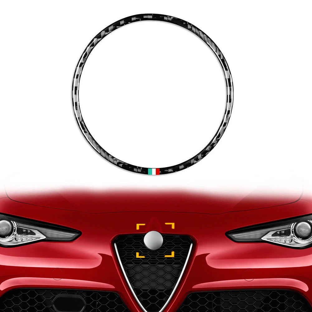 Front Emblem Badge Logo Ring Trim for Alfa Romeo Giulia (2017–2023)