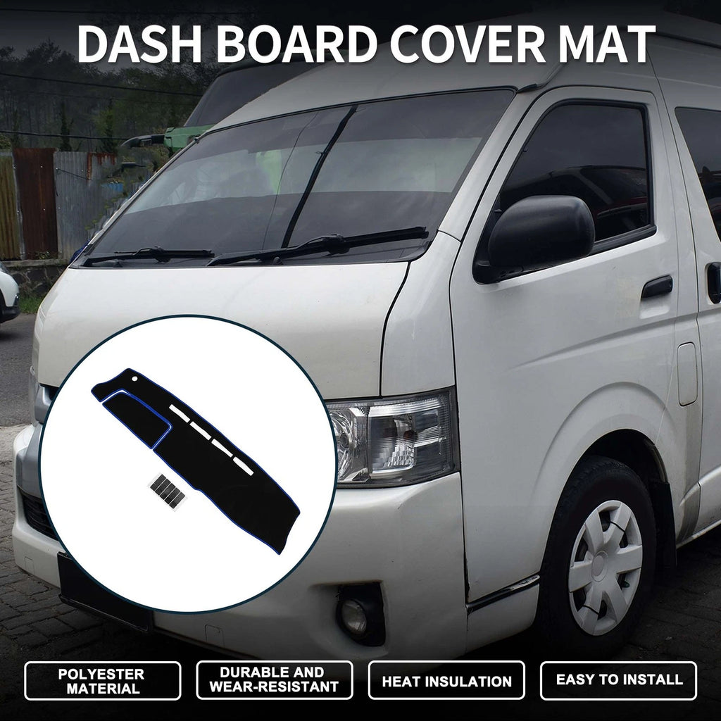 Dashboard Dash Cover Mat for Toyota Hiace (2004–2024) with Sticker