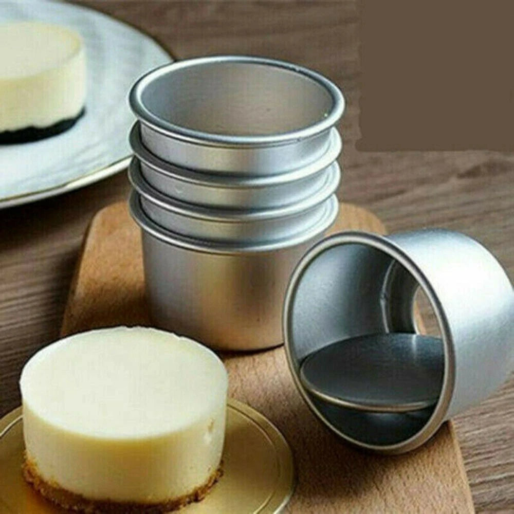 Set of 10 Mini Cake Pans with Removable Bottom for Easy Demolding