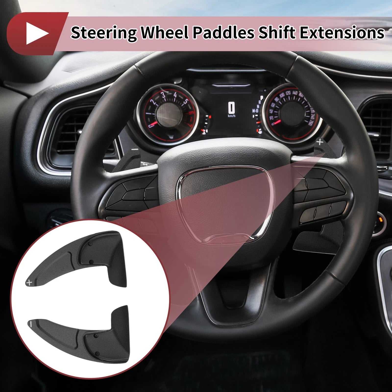 Aluminum Steering Wheel Paddle Shifters for Dodge Challenger (2015–2023)