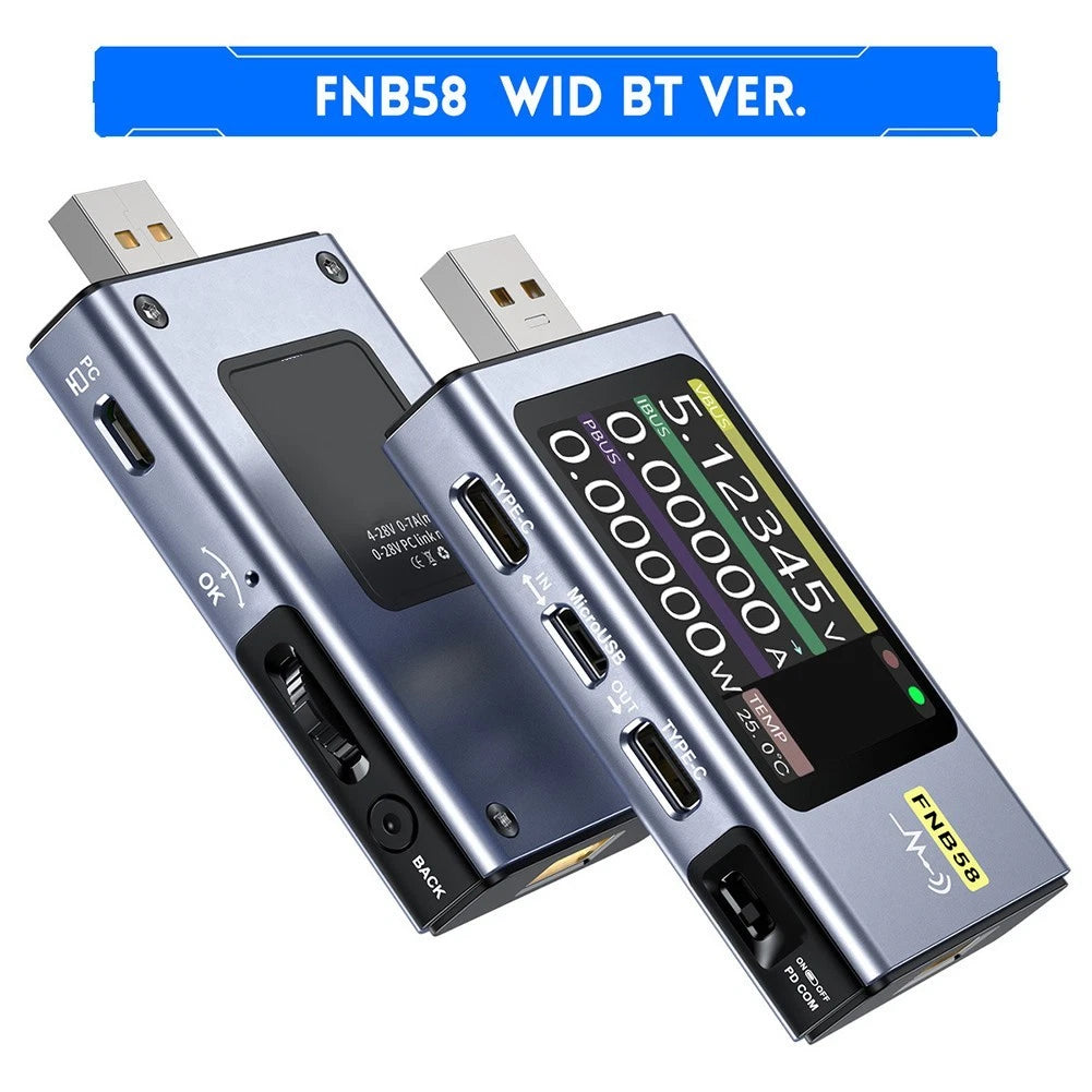 FNB58 USB Tester for Fast Charging Detection and Battery Capacity Calculation