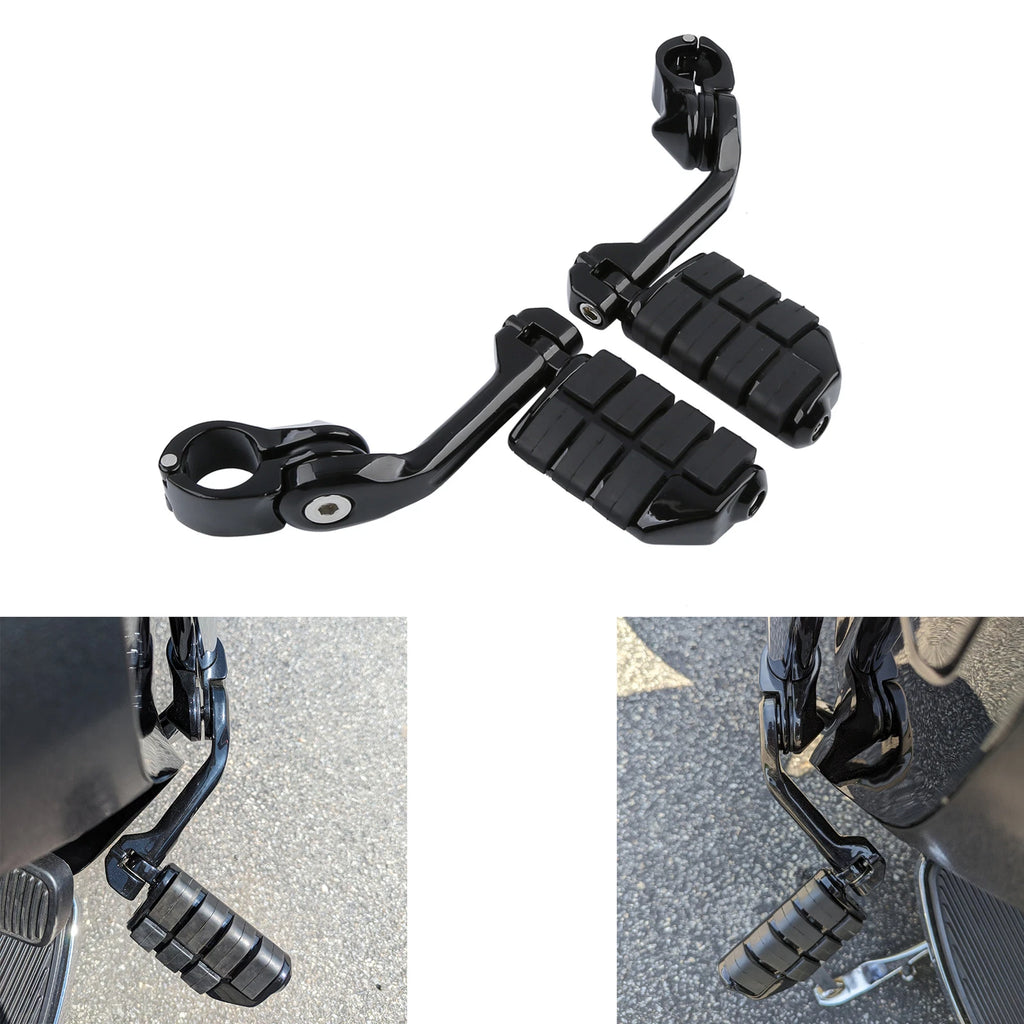 Highway Engine Guard Foot Pegs for Harley (1-1/4", Long Angled)