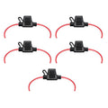 5 Pack Waterproof Inline Fuse Holder 12 Gauge 30A for 12V Systems