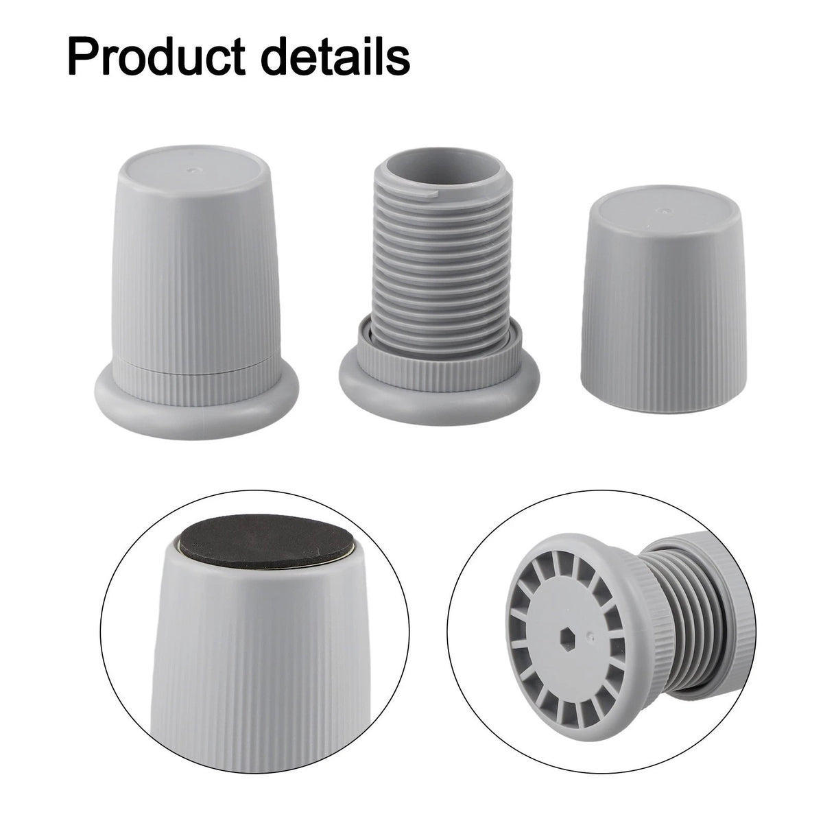 2X Adjustable Bed Risers for Enhanced Furniture Height Stability