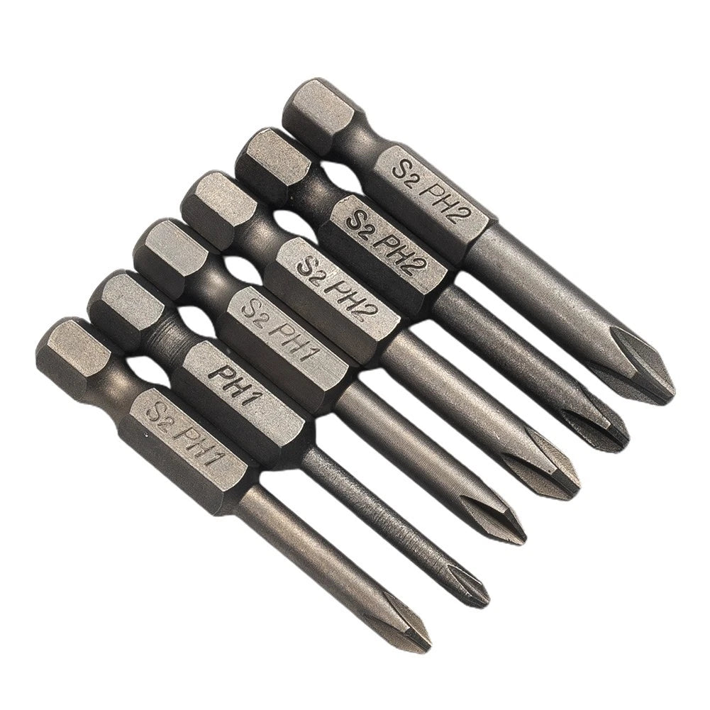Screwdriver Bits for Cross Head (50mm / 2inch Long, 6.35mm / 1/4)
