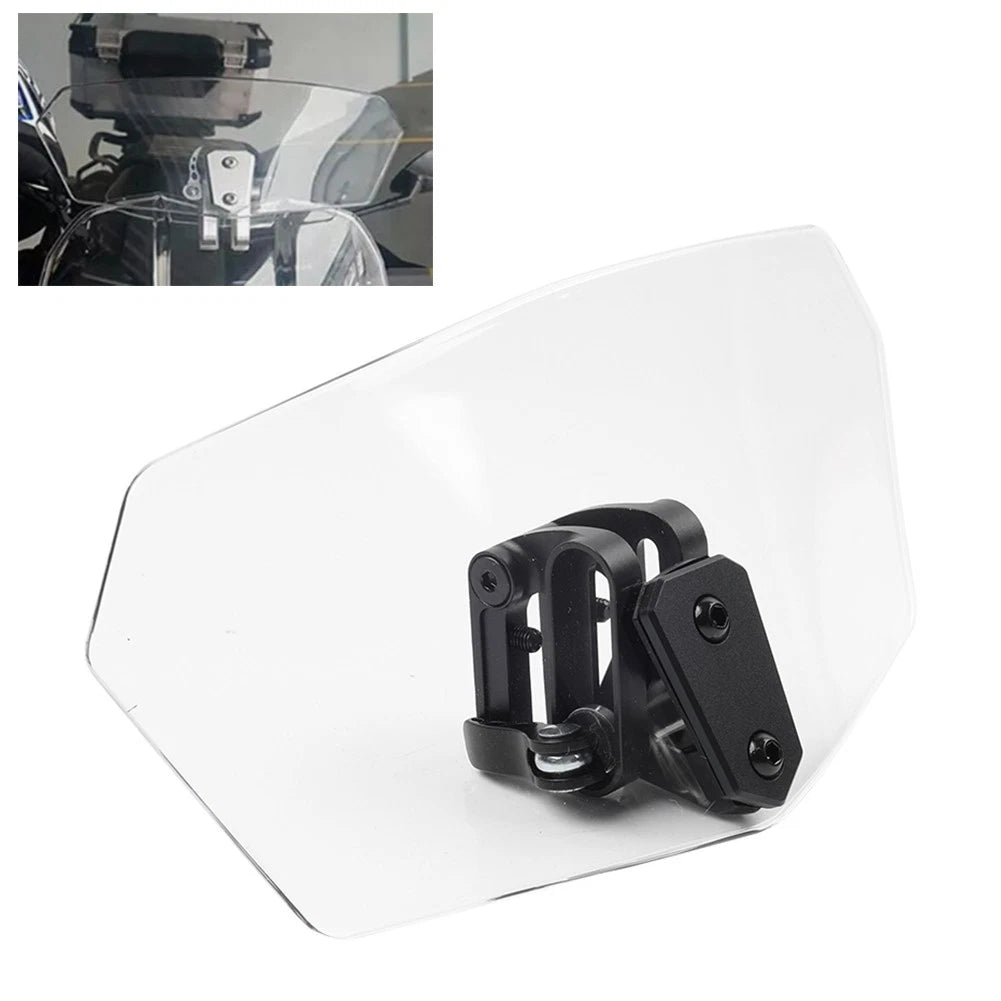 Universal Adjustable Clip-On Windshield Air Deflector Clear/Black