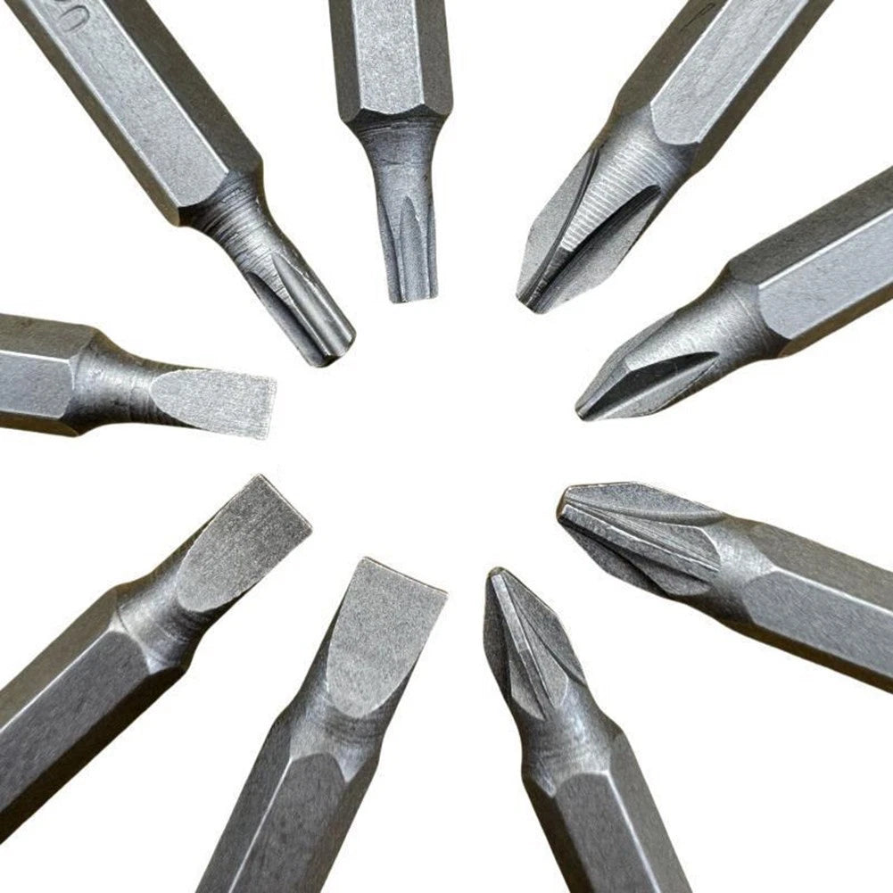 10 Piece Hex Power Screwdriver Bits Set with Tool Holder and Extension Rod