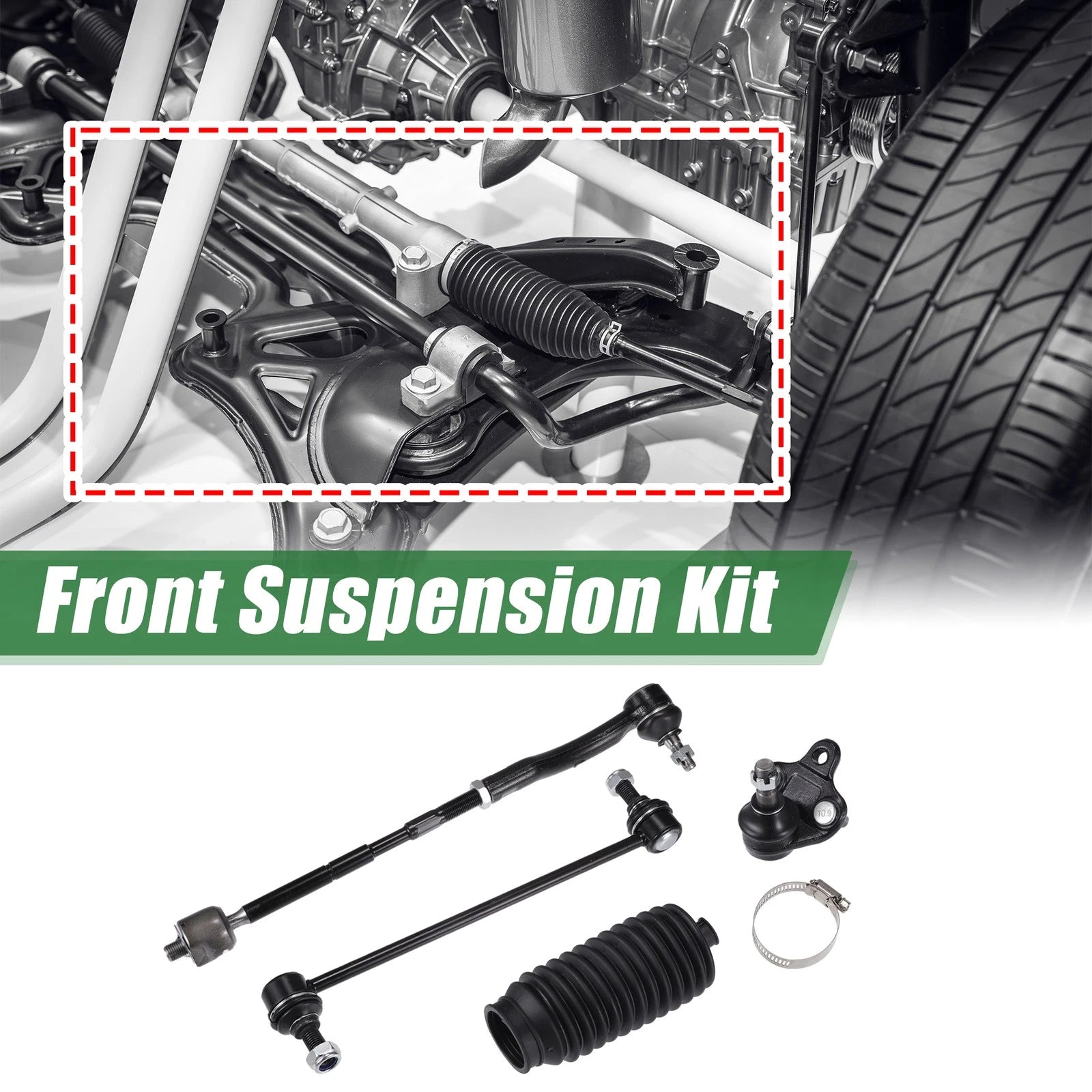 10pc Front Suspension Kit Tie Rod End Sway Bar Link for Toyota Corolla (2003–2008)