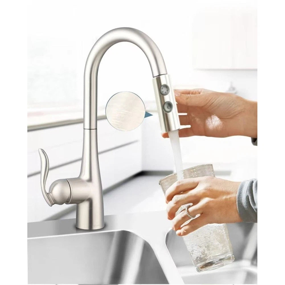 Water Saving Pull Out Faucet Head Replacement with Dual Spray for