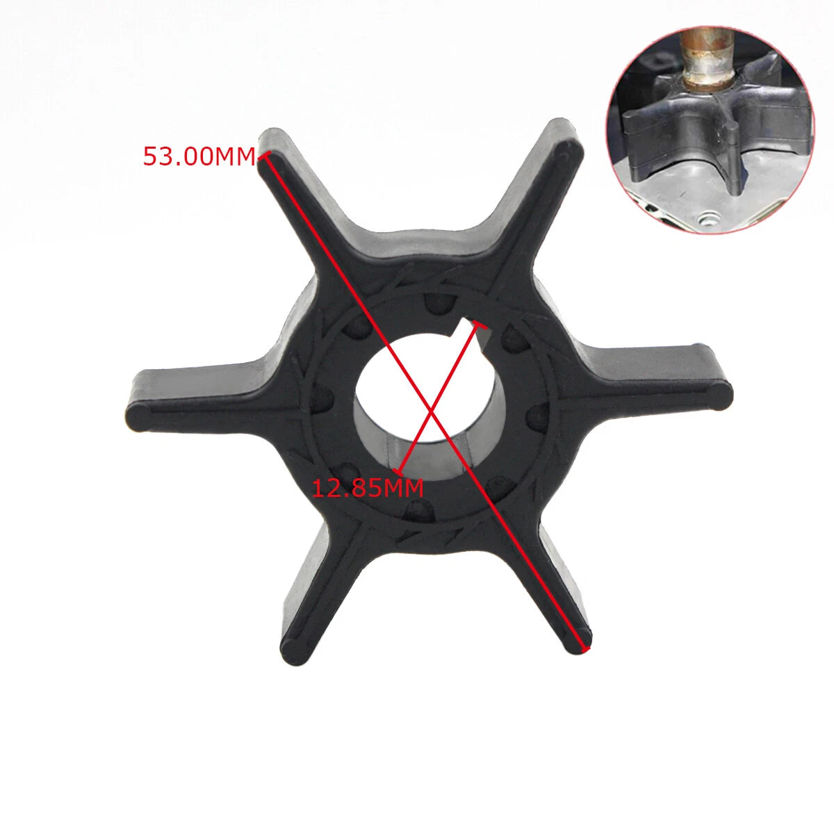 Water Pump Impeller for Yamaha Outboard 9.9 15 20 HP (4-Stroke) (63V-44352-01-00)