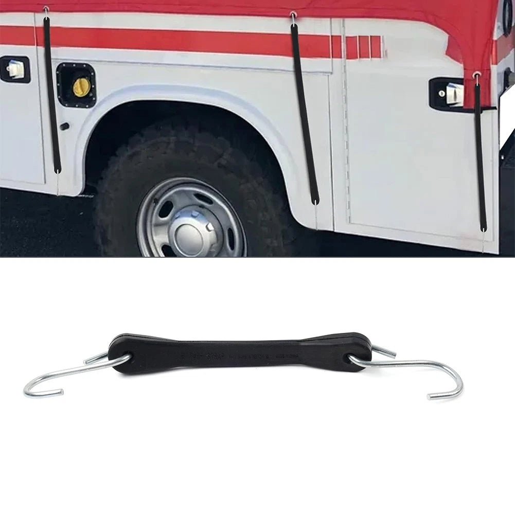 Set of 6" Rubber Tarp Straps Tie Down Bungee Cords with Hooks