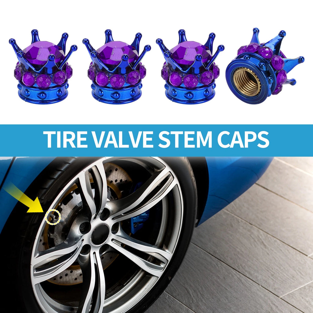 Valve Stem Caps Wheel Valve Cap Replacement for Car SUV Bike RV (4-Pack) (1)