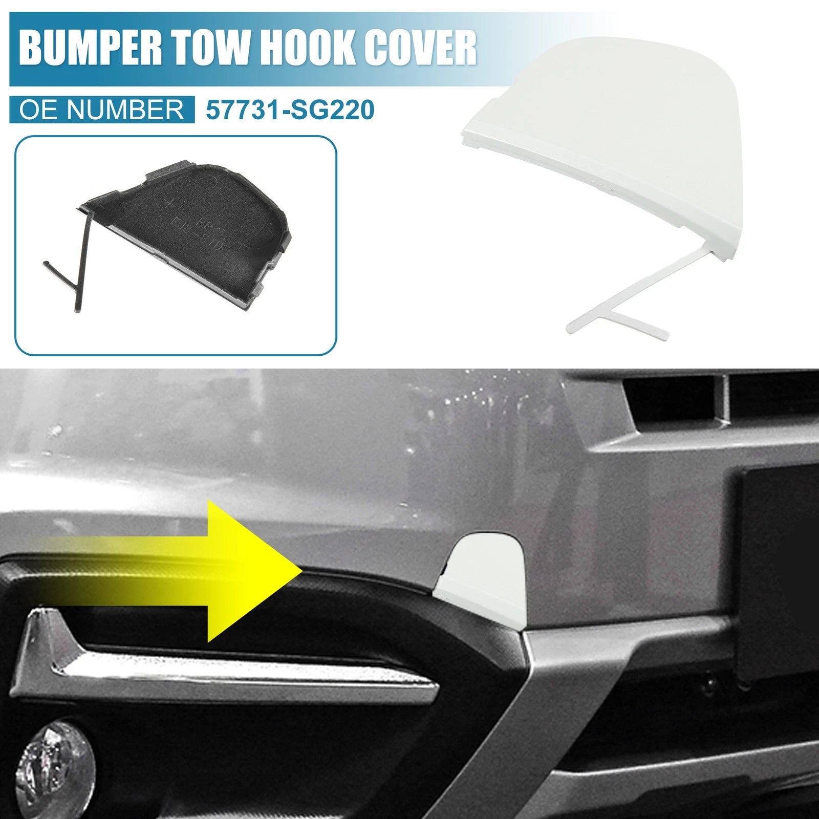 Front Right Bumper Tow Hook Cover Replacement for Subaru Forester (2016–2018)