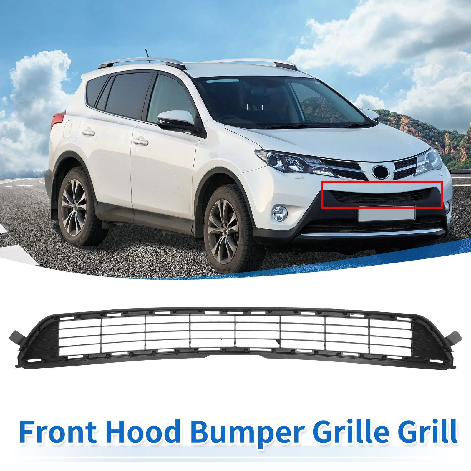 Front Hood Bumper Grille Grill Replacement for Toyota RAV4 (2013–2015)