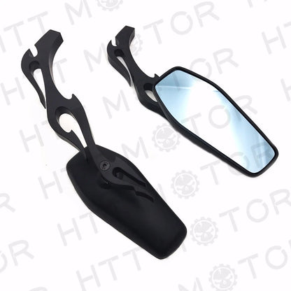 Tapered Teardrop Rearview Short Stem Mirrors for Harley Motorcycle