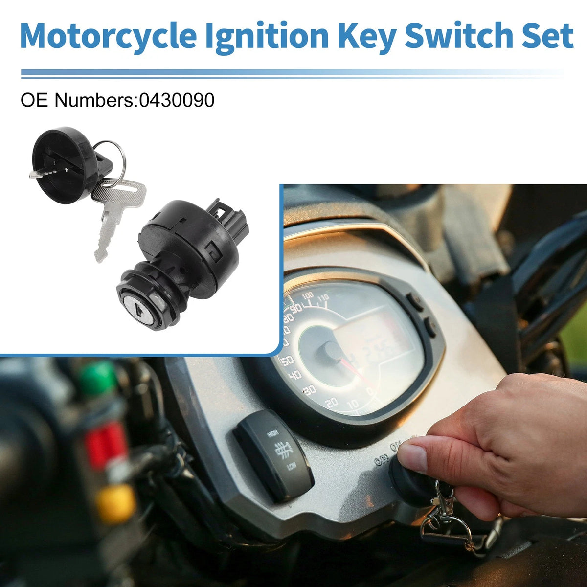 Ignition Key Switch No.0430090 for Arctic Cat 400, 400TRV, 500, 500TRV, 650 (2000–2023)