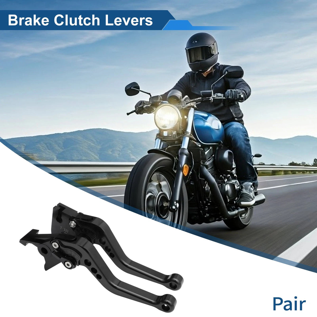 Adjustable Short Brake Clutch Lever for Triumph Tiger 1050/Sport (2007–2016) Black
