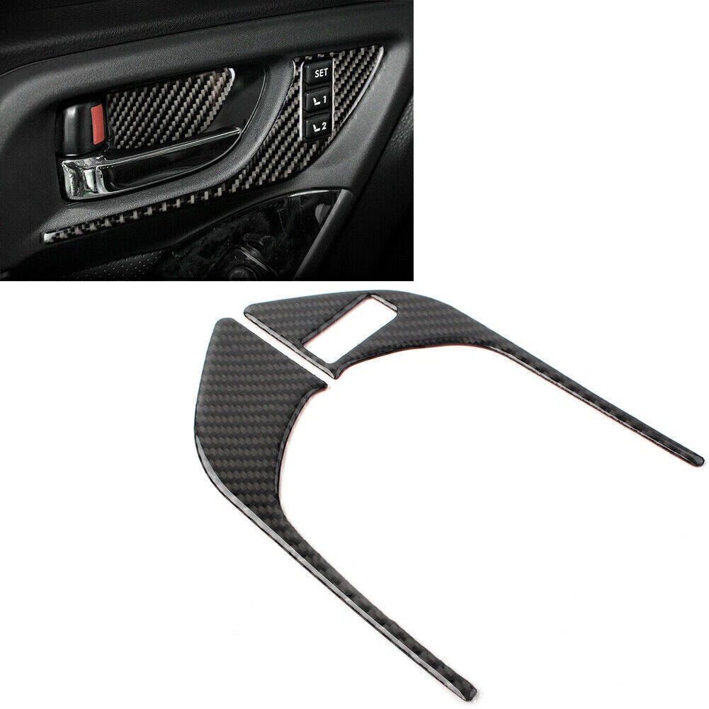 2 Pcs Carbon Fiber Inner Front Door Handle Trim for Subaru Forester (2013–2018)
