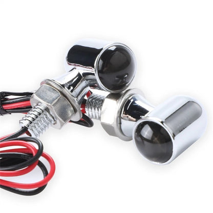 2Pcs LED Motorcycle Turn Signal Mini Blinker Light Indicator Lamp Amber Chrome