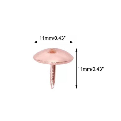 100Pcs Rose Color Upholstery Nails for Furniture, Jewelry Box, Sofa Bed
