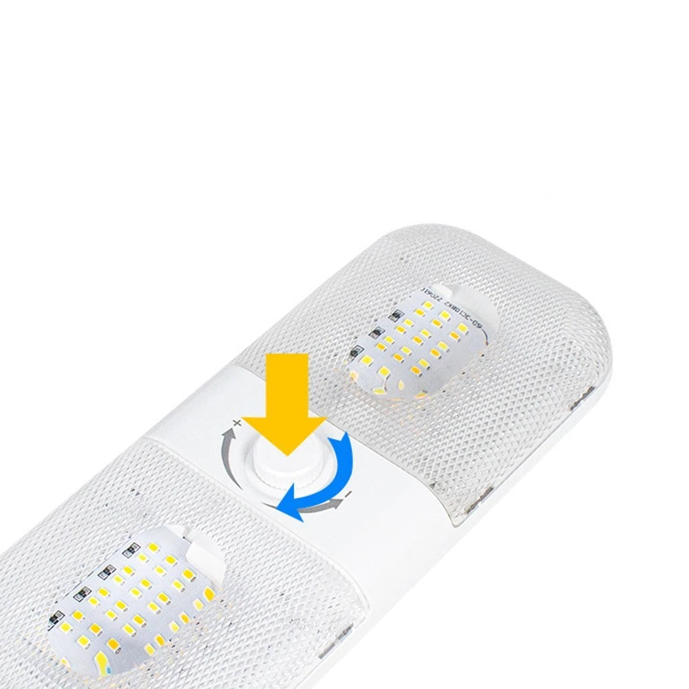 Dimmable RV LED Dome Light 10W 12V 24V 3 Color White Warm Yellow for Automobile
