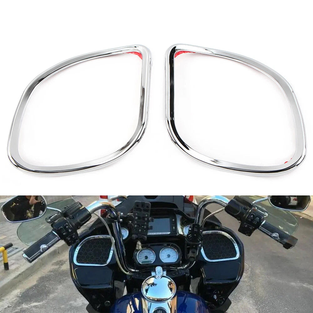 Chrome Front Speaker Trim for Harley Road Glide Custom FLTRX FLTR (2015–2018)